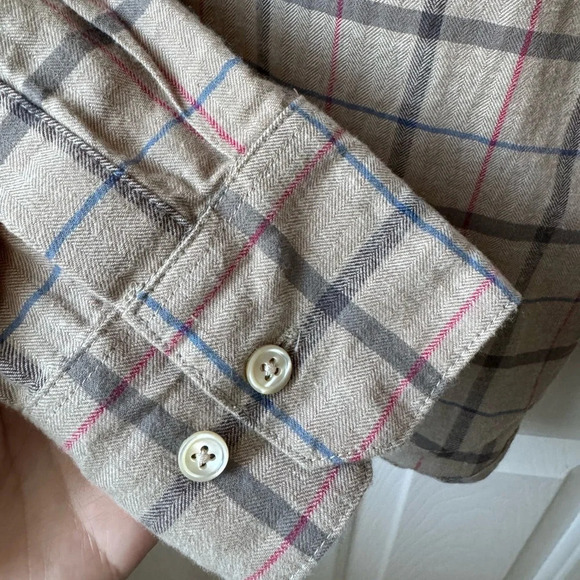 Jenni Kayne Lightweight Flannel Taupe Plaid XS - Picture 11 of 11